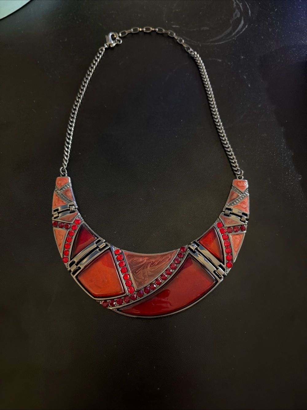 red mosaic necklace Jewelry